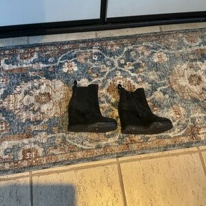 Priori Black Suede Ankle Boot with Side Zip size 5